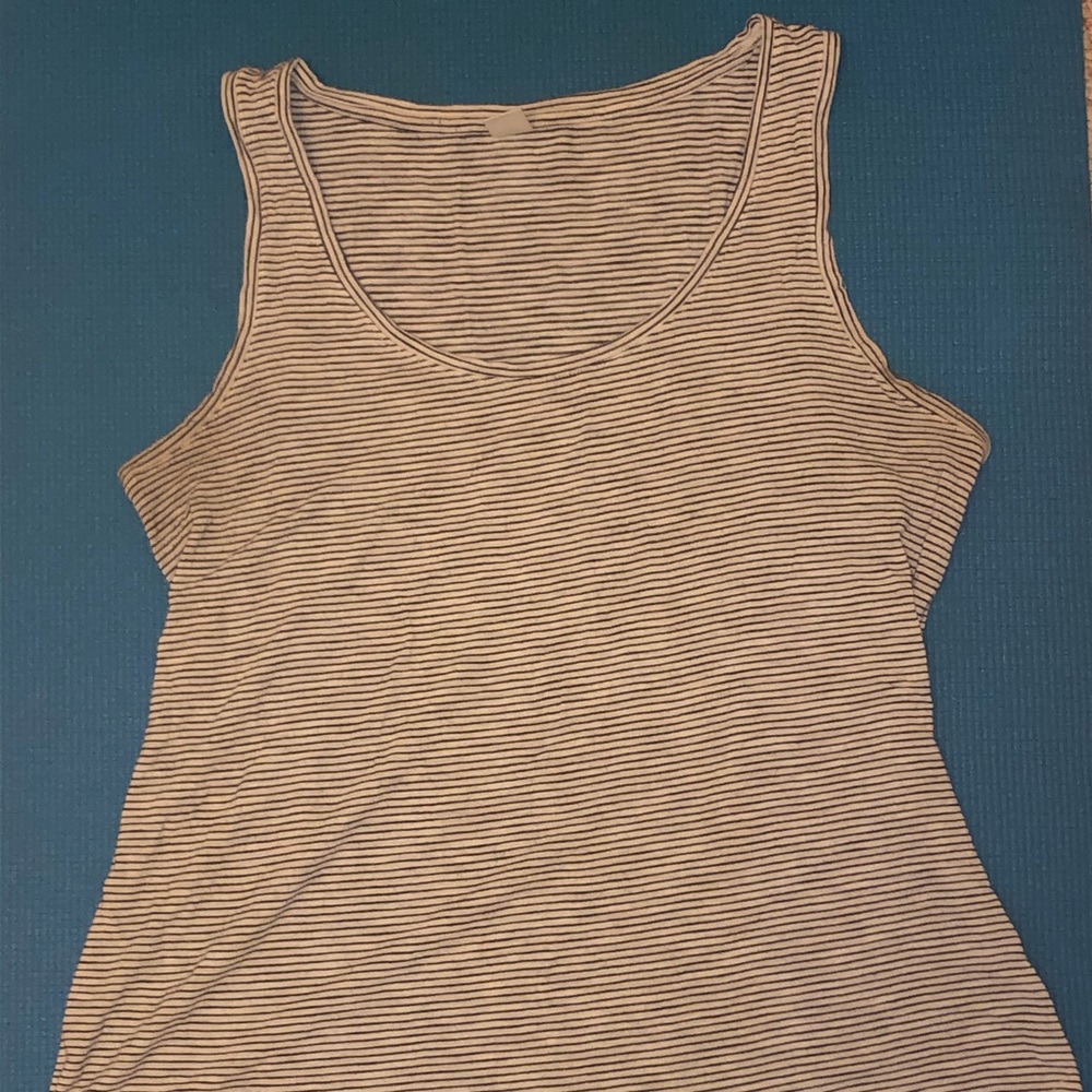 Black and White Striped Loose Tank Top